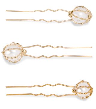 Rosantica + Set of Three Gold-Tone Faux Pearl Hair Pins