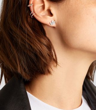 Maria Tash + 18-Karat White Gold Diamond Earring