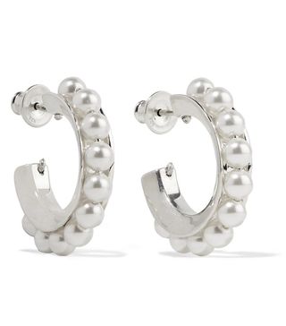 Sophie Buhai + Silver Pearl Hoop Earrings