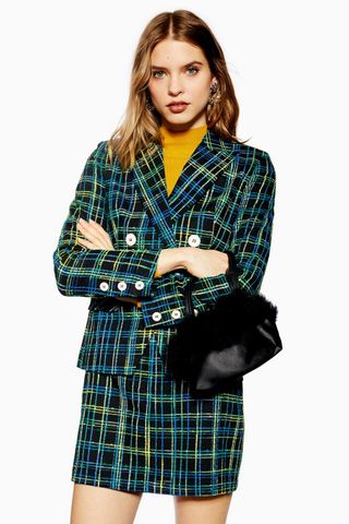 Topshop + Boucle Check Jacket