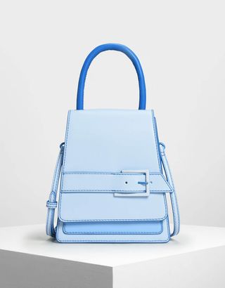 Charles & Keith + Buckle Accented Top Handle Bag