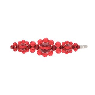 Simone Rocha + Red Large Floral Bead Embellished Hair Clip