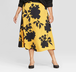 Who What Wear x Target + Floral Print Full Silky Maxi Skirt