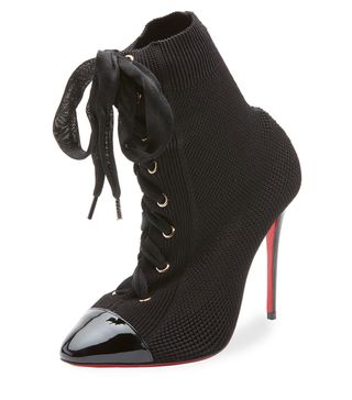 Christian Louboutin + Frenchie Lace-Up Red Sole Booties