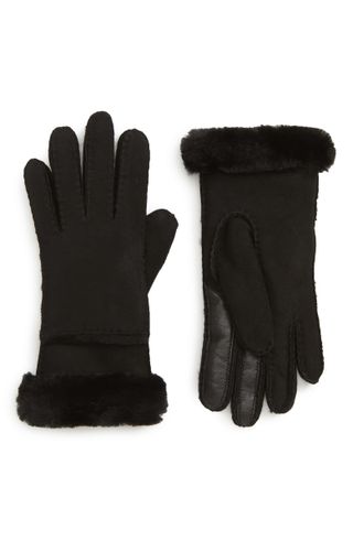 Ugg + Seamed Touchscreen Compatible Gloves With Genuine Shearling Trim