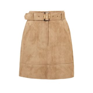 Marks & Spencer + Suede Belted A-Line Miniskirt