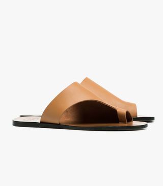 ATP Sandals + Brown Rosa Cutout Leather Sandals