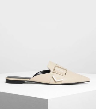 Charles and Keith + Metallic Detail Pointed Mules