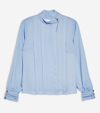 Topshop + Pleated Button Blouse