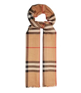 Burberry + House-Check Wool and Silk-Blend Scarf
