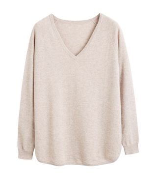 Chinti & Parker + Oatmeal Cashmere V-Neck Sweater