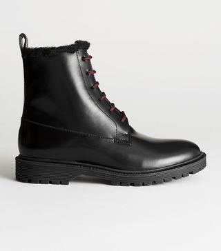& Other Stories + Lace Up Leather Snow Boots