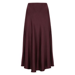 Samsøe & Samsøe + Alsop Bordeaux Satin Midi Skirt