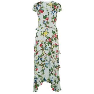Warehouse + Ruffle Floral Midi Dress