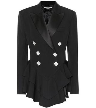 Alessandra Rich + Embellished Wool Tuxedo Jacket