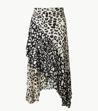 Marks & Spencer + Animal Print Wrap Midi Skirt