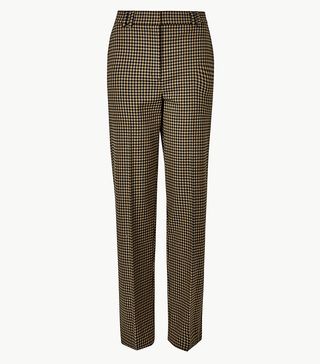 Marks & Spencer + Checked Relaxed Straight Leg Trousers