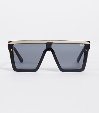 Quay + Hindsight with Gold Bar Sunglasses