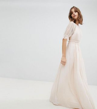 TFNC + Pleated Maxi Bridesmaid Dress