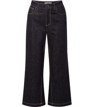 Fendi + Cropped High-Rise Wide-Leg Jeans