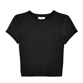 Topshop + Picot Trim T-Shirt