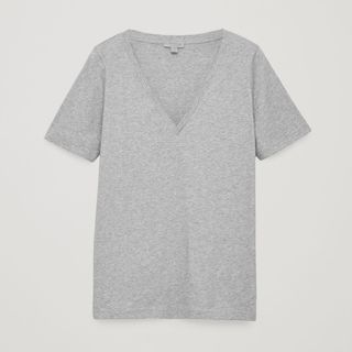 COS + Wide V-Neck T-Shirt