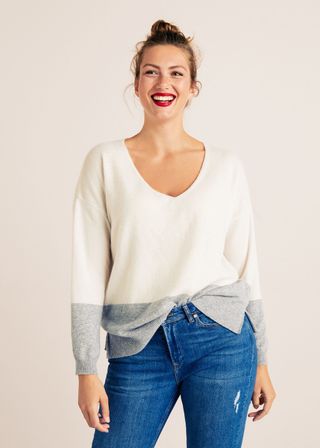 Mango + Contrasting Cashmere Sweater
