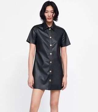 Zara + Faux Leather Dress