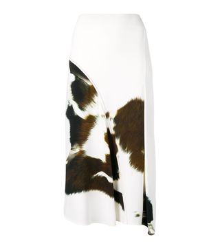 Victoria Beckham + Cow-Print Cady Skirt