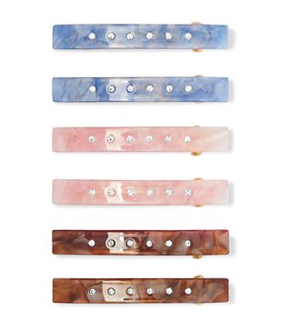 Valet + Set of Six Embellished Resin Hairclips