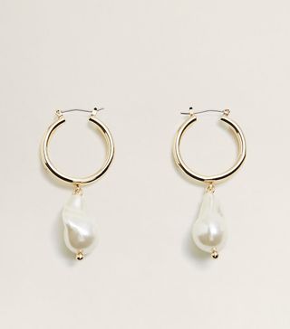 Mango + Pearl Hoops Earrings