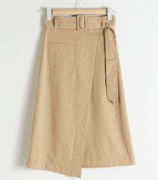 & Other Stories + Belted Asymmetric Midi Skirt