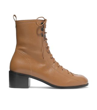 By Far + Bota Lace-Up Leather Ankle Boots