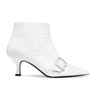 Erdem + Sienna Croc-Effect Glossed-Leather Ankle Boots