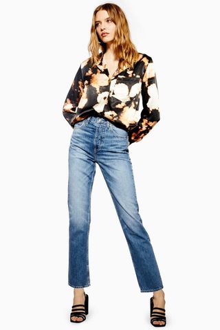 Topshop + Mid Blue Editor Jeans