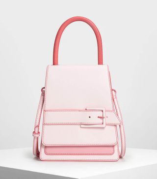 Charles & Keith + Buckle Accented Top Handle Bag