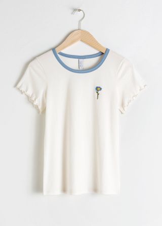 & Other Stories + Embroidered Organic Cotton Tee