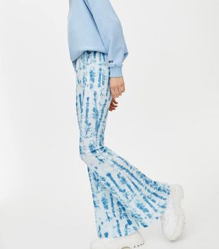 Pull&Bear + Ribbed Tie-Dye Flared Pants