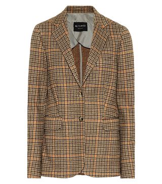 Etro + Houndstooth Wool-Blend Blazer