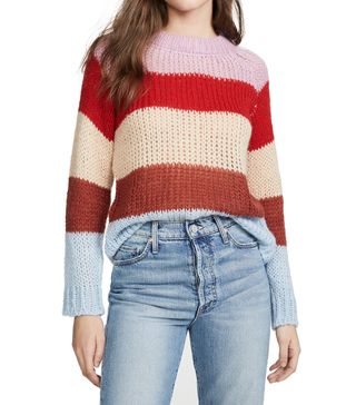 J.O.A. + Multi Stripe Sweater