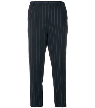 Ganni + Cropped Pinstripe Trousers