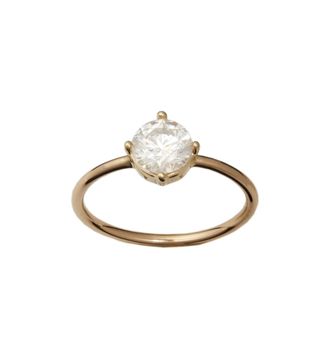 Wwake + Large Round Solitaire Ring