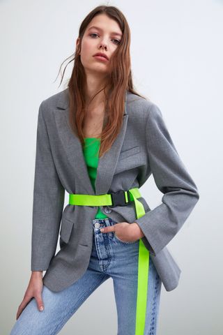 Zara + Belted Oversized Blazer