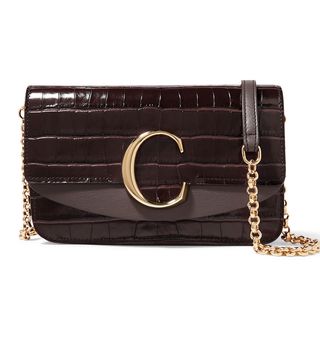 Chloé + Mini Croc-Effect Leather Bag