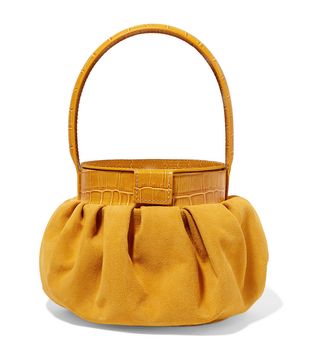 Rejina Pyo + Agnes Suede and Croc-Effect Leather Tote