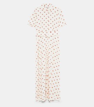 Zara + Long Polka-Dot Dress