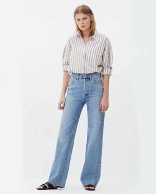 Citizens of Humanity + Annina High Rise Wide Leg Jeans in Blue Mirage