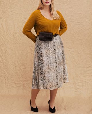 Mango + Snake Print Skirt
