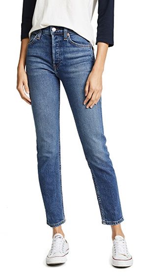 Re/done + High Rise Ankle Crop Jeans