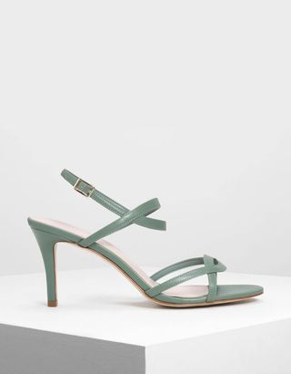 Charles & Keith + Criss-Cross Strappy Slingback Heels